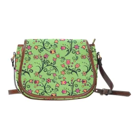 LightGreen Yellow Star Saddle Bag/Small