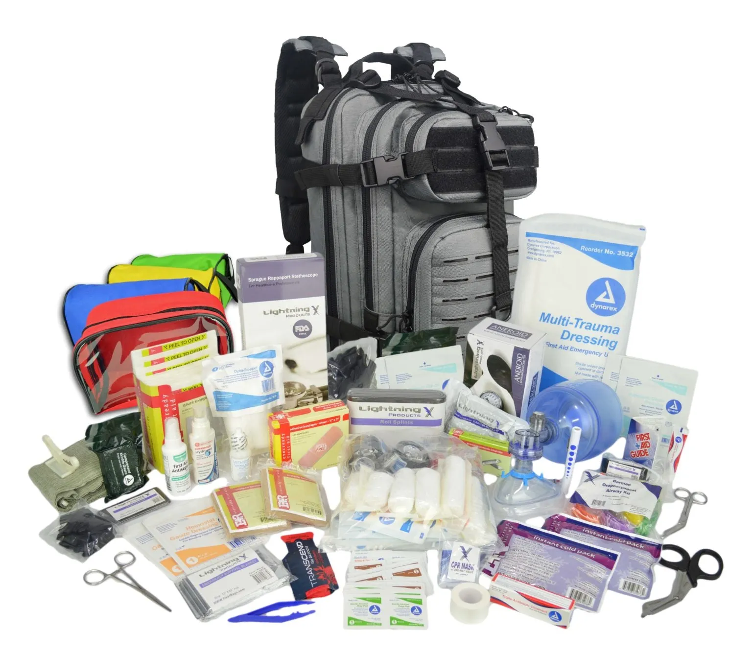 Lightning X Stocked EMS/EMT Trauma & Bleeding First Aid Responder Medical Backpack Kit