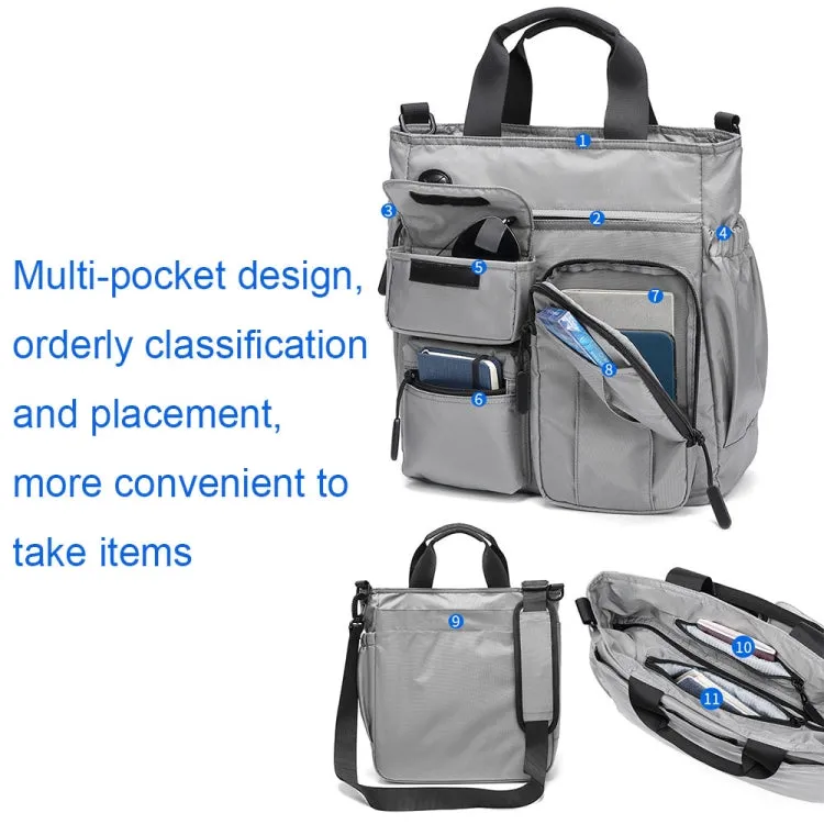 Lightweight Casual Multi-Compartment Laptop Handbag Large Capacity Messenger Bag(Blue)