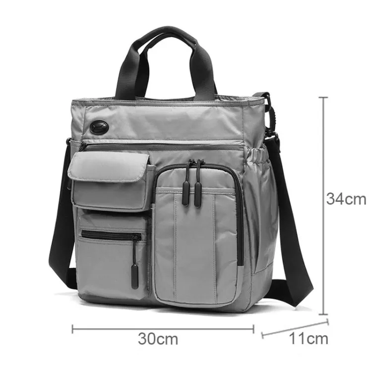 Lightweight Casual Multi-Compartment Laptop Handbag Large Capacity Messenger Bag(Grey)