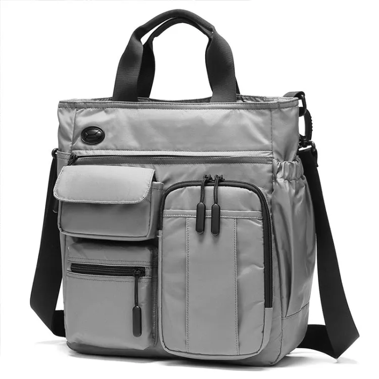 Lightweight Casual Multi-Compartment Laptop Handbag Large Capacity Messenger Bag(Grey)