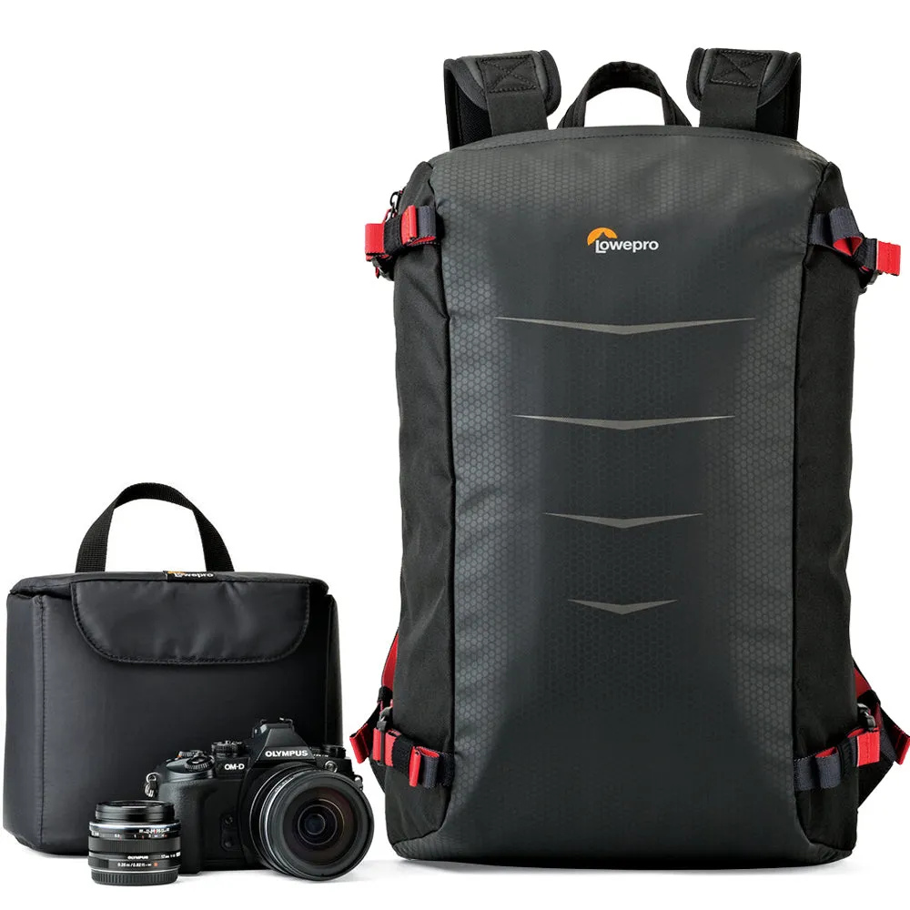 Lowepro Matrix   BP 23L Backpack Camera Bag (Black/Mineral Red)