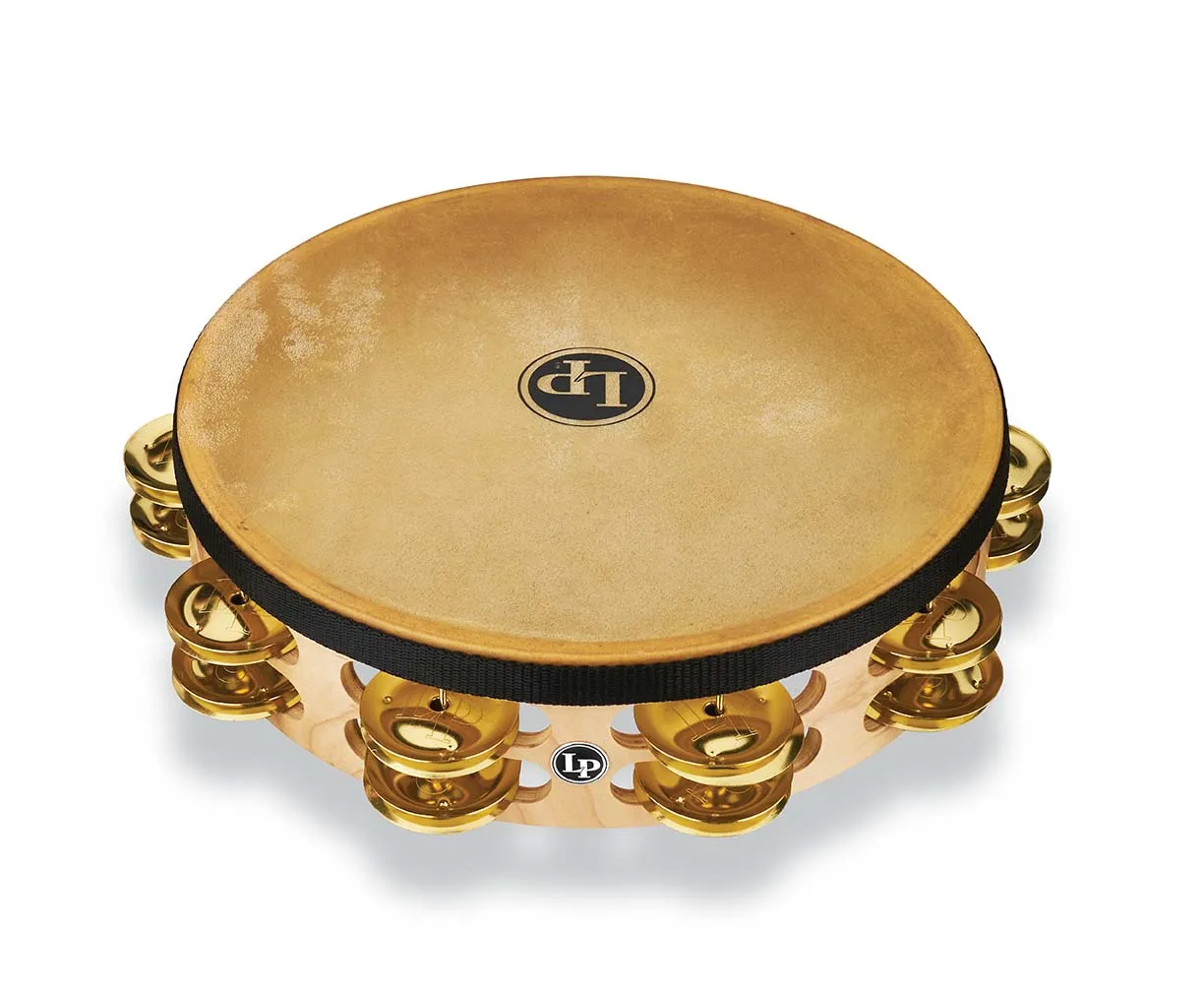 LP Pro 10 Inch Double Row Headed Tambourine - Brass