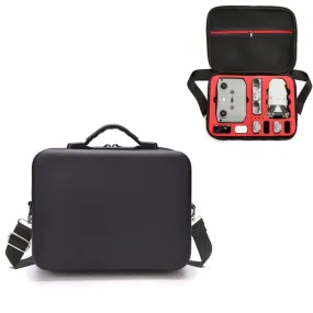 LS4456 Portable Drone PU Shoulder Storage Bag Handbag for DJI Mavic Mini 2(Black   Red Liner)