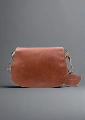 Luxury Irish Leather Saddle Bag - Tan