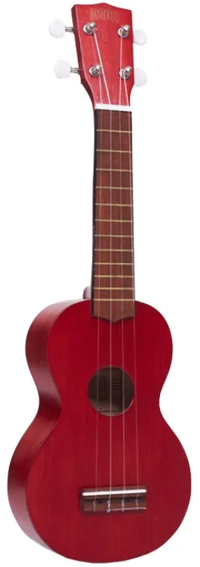 Mahalo Kahiko Series Soprano Ukulele, Trans Red