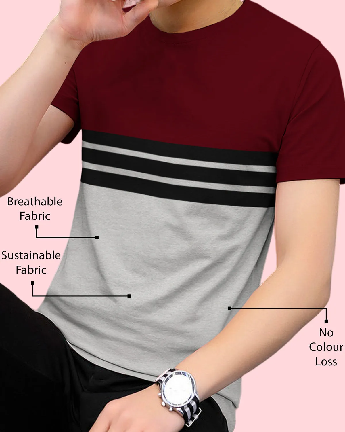 Maroon Half Sleeve T-Shirt