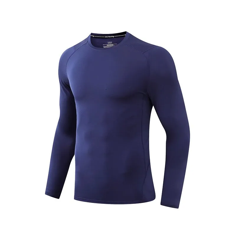 Men Compression Sweatshirt Running Elastic Compression Tshirt Fitness Tight Sport Clothes Jogging Training Sportswear Rash Guard