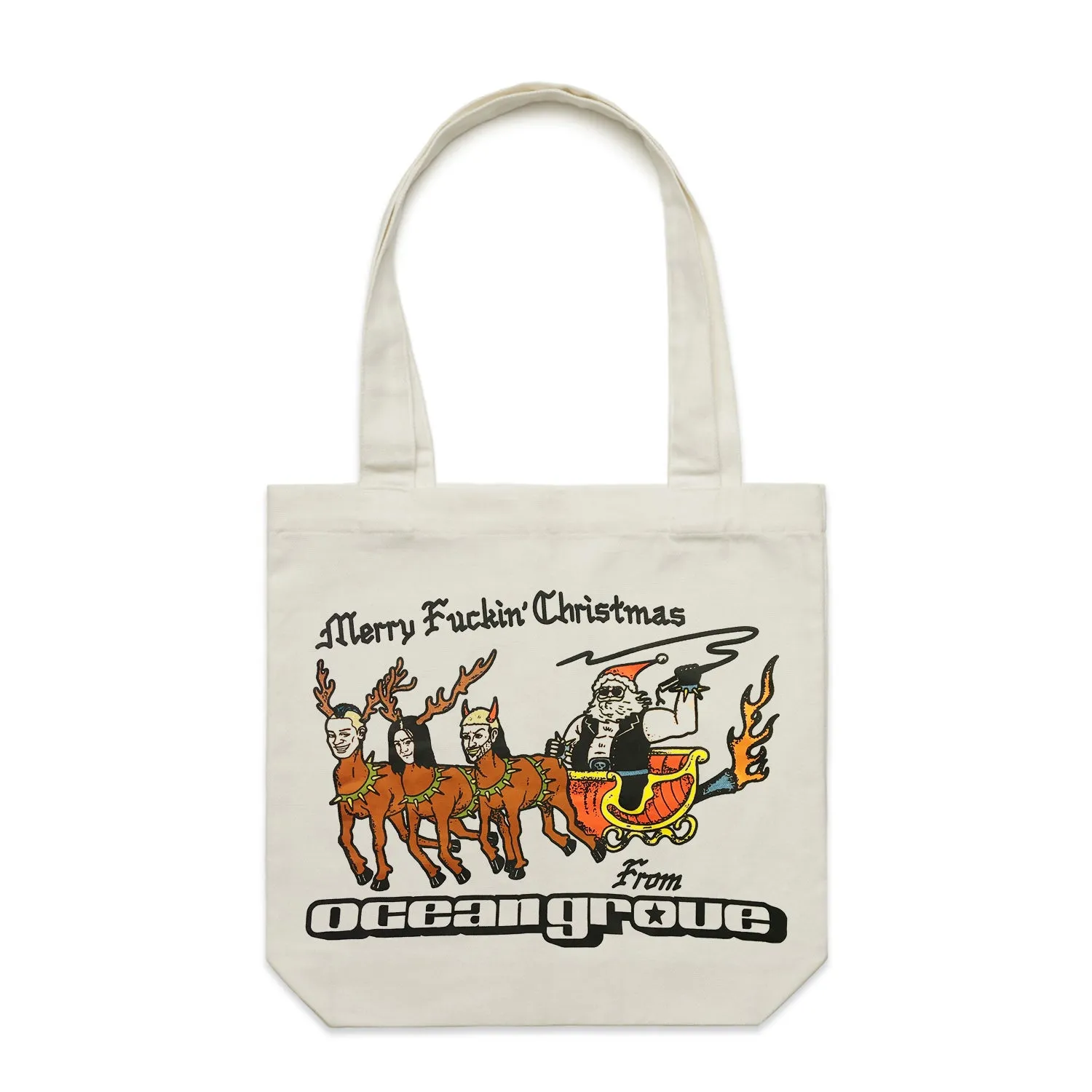 Merry Fuckin' Christmas Tote Bag (Natural)