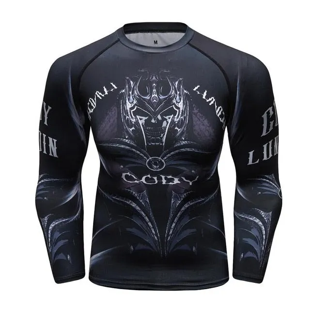 MMA Printed Workout Quick Dry Fitness Long Sleeves