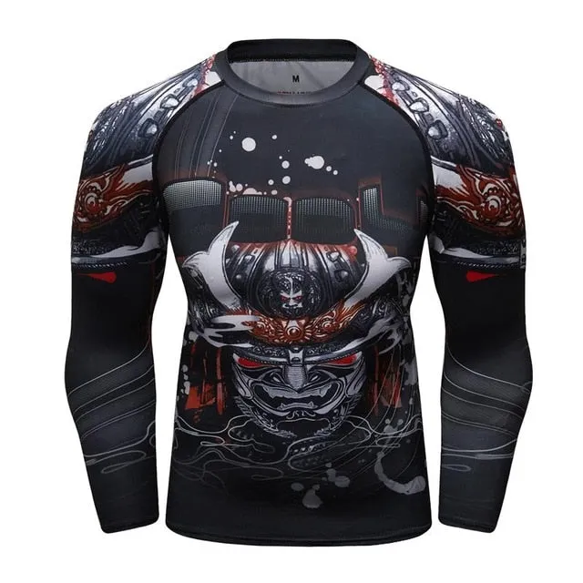 MMA Printed Workout Quick Dry Fitness Long Sleeves