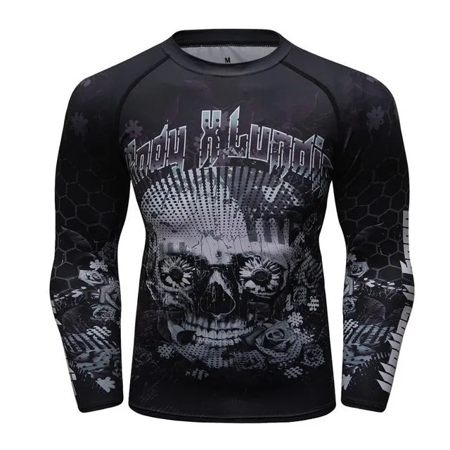 MMA Printed Workout Quick Dry Fitness Long Sleeves