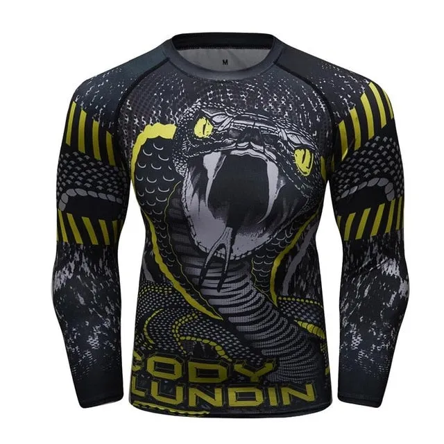 MMA Printed Workout Quick Dry Fitness Long Sleeves