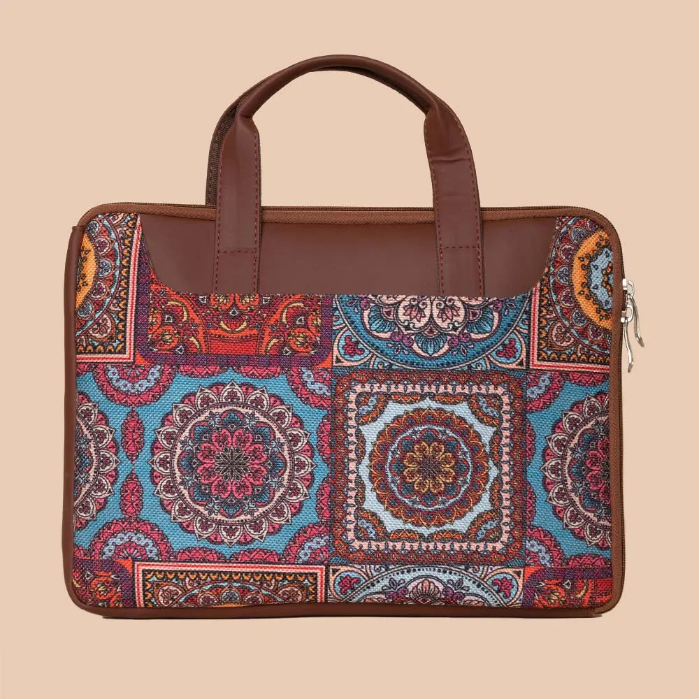 Multicolor Mandala L-Zippered Laptop Sleeve