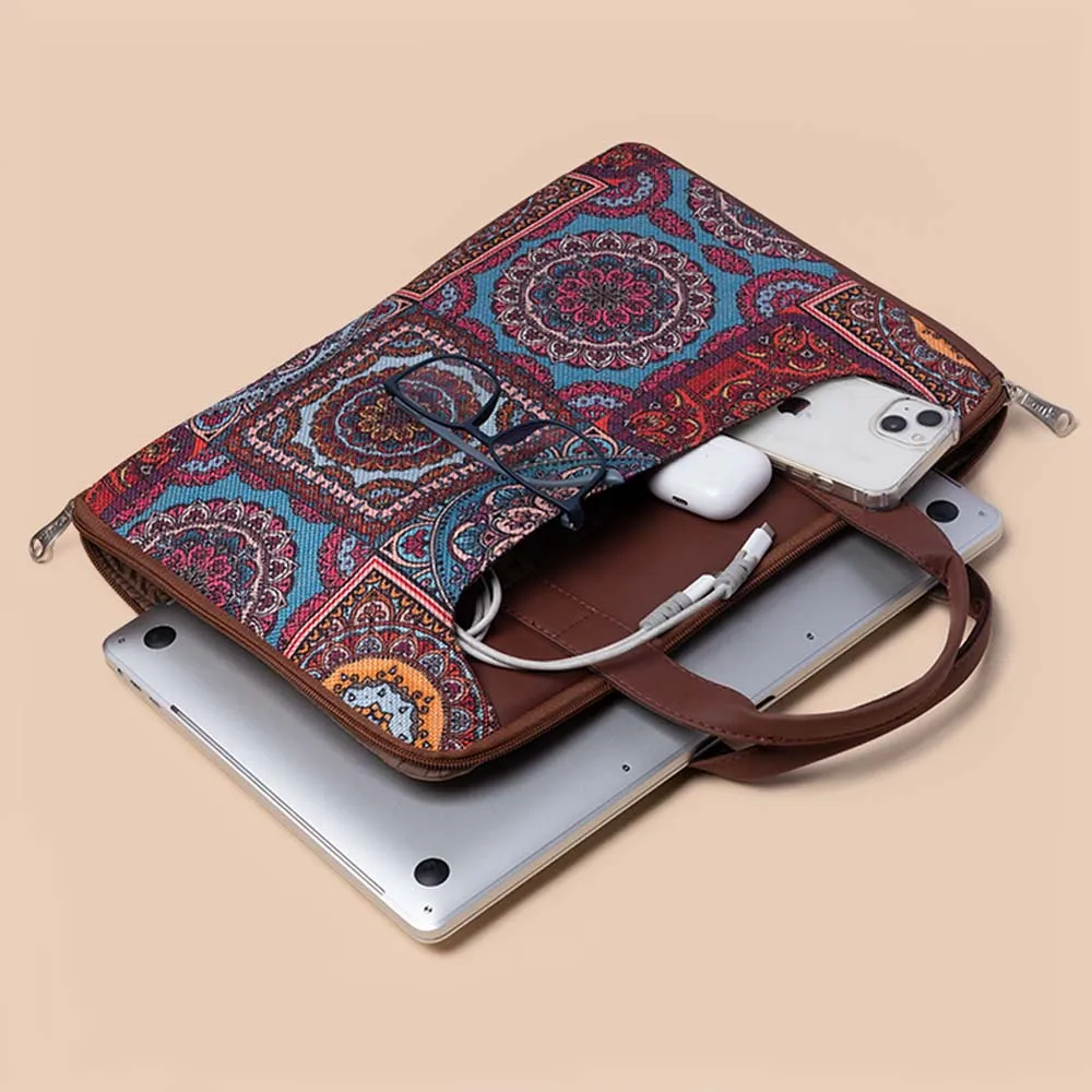 Multicolor Mandala L-Zippered Laptop Sleeve