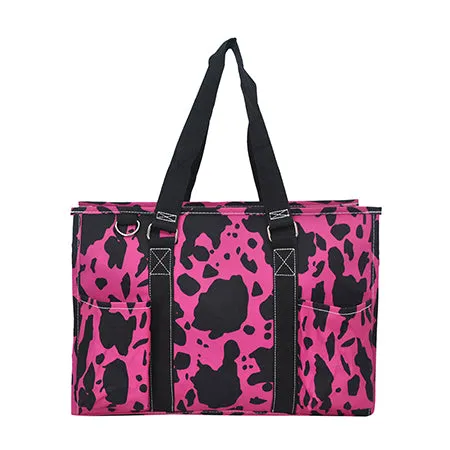 Neon Cow Hot Pink NGIL Zippered Caddy Organizer Tote Bag