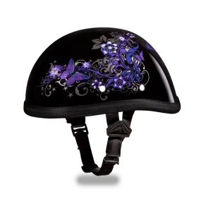 Novelty Eagle Motorcycle Helmet with Purple Butterfly