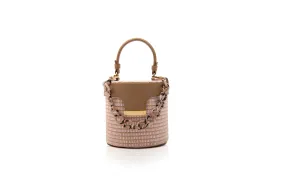 Nude Raffia Elena Vanity Bag