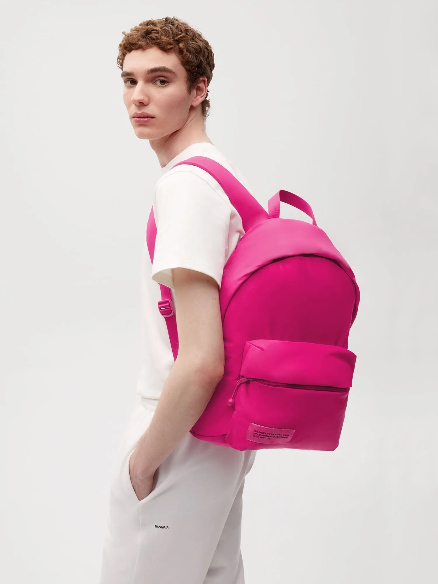 Nylon Padded Backpack—foxglove pink