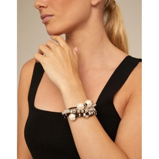 Orion White Metal Pearl Shell Bracelet