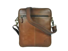 Ottawa Leather Crossbody Messenger Bag -  Brown