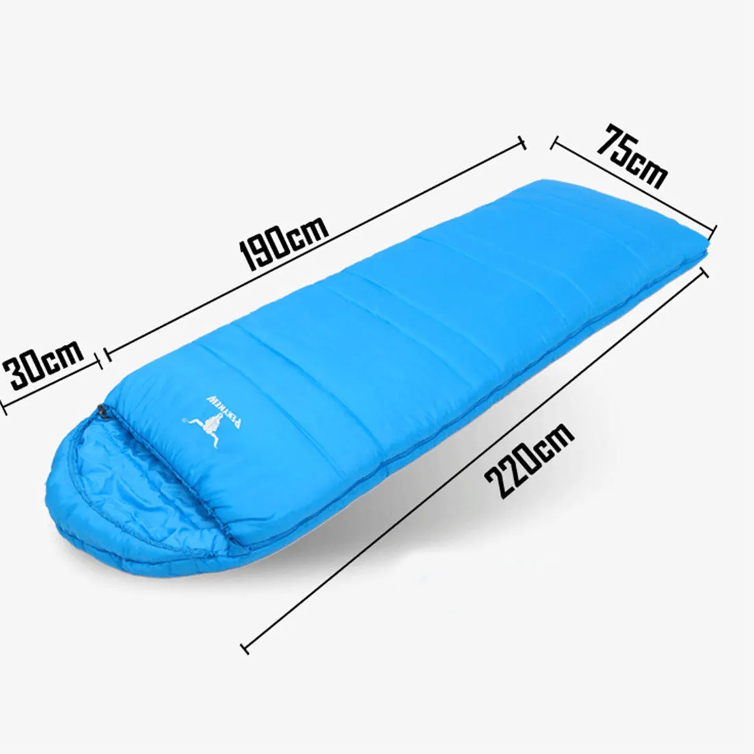 Outdoor Camping Envelope Sleeping Bag Thermal Tent Hiking Winter Single -10°C - blue