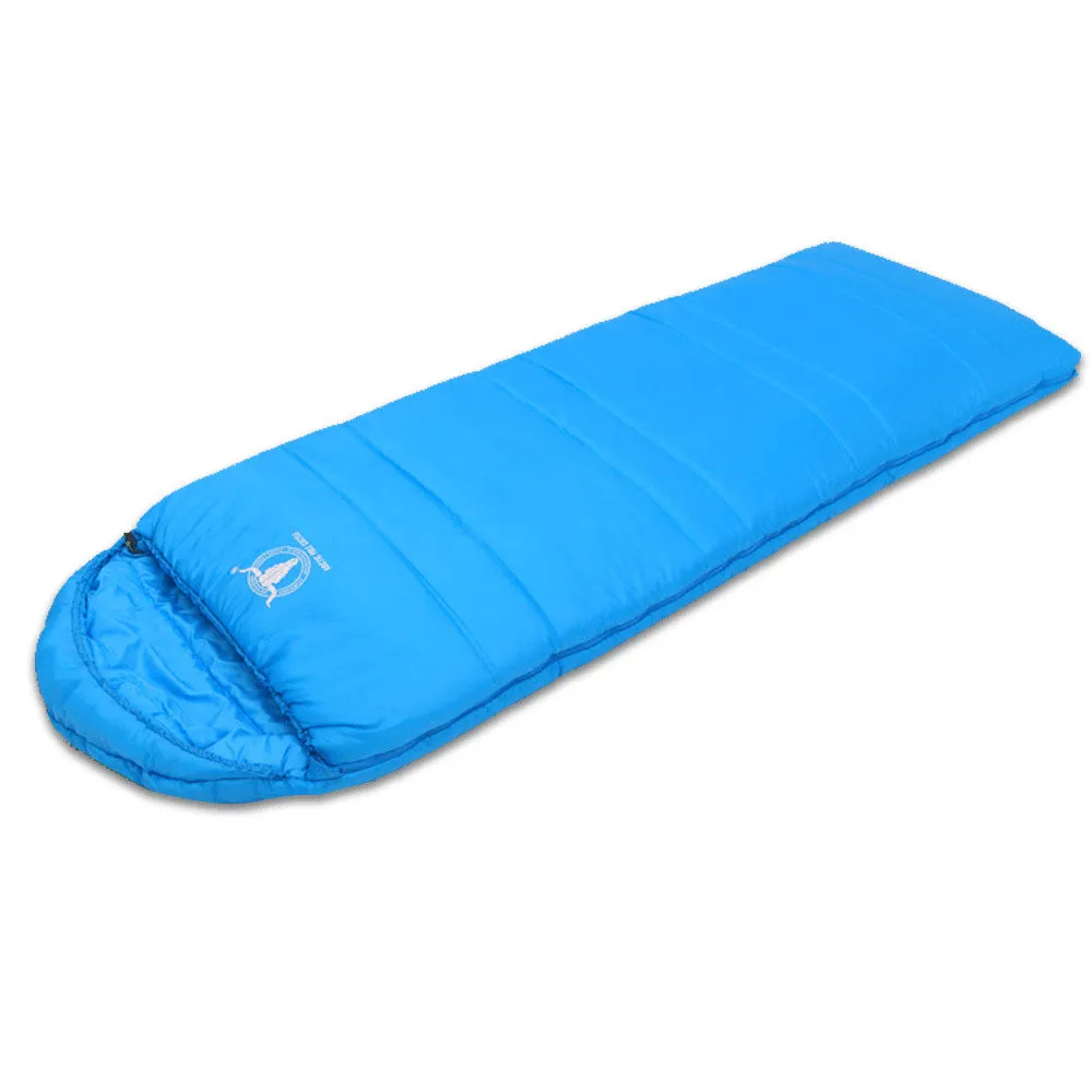 Outdoor Camping Envelope Sleeping Bag Thermal Tent Hiking Winter Single -10°C - blue