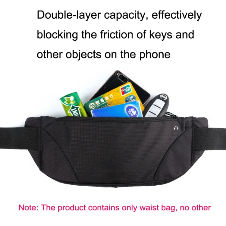 Outdoor Sports Running Ultra-light Large-capacity Close-fitting Phone Waist Bag(Black)