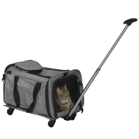 PawHut 4 in 1 Pet Carrier On Wheels for Cats