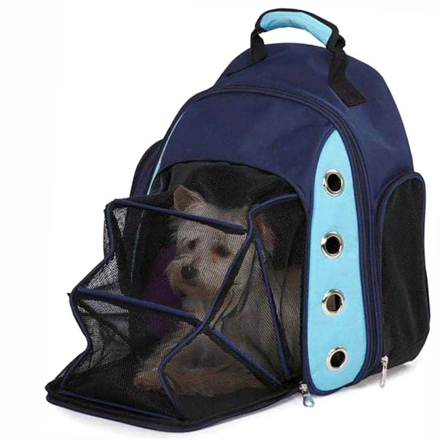 Pet Carrier Backpack With Mesh Widow Dog Cat Small Animals Travel Bag, Blue