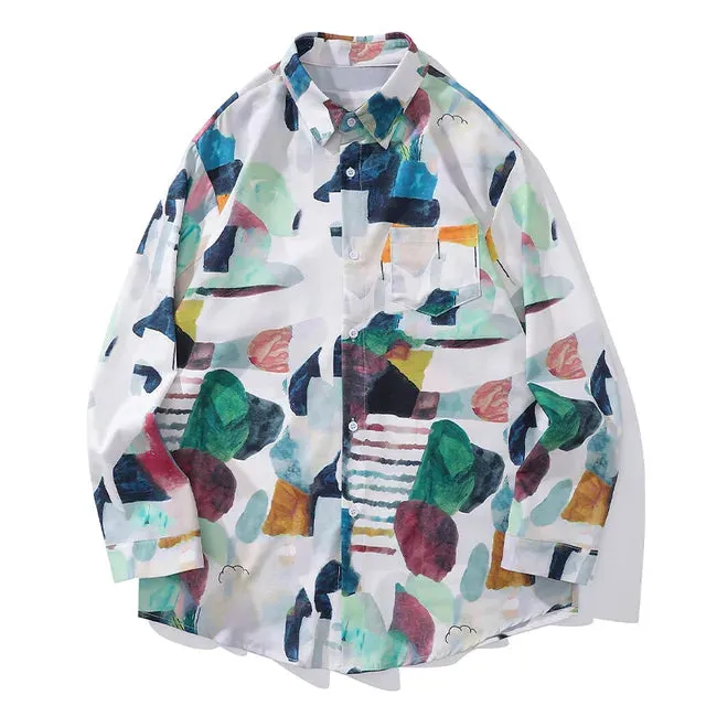 Pre Order:  Multicolor Patch Design Oversized Shirt