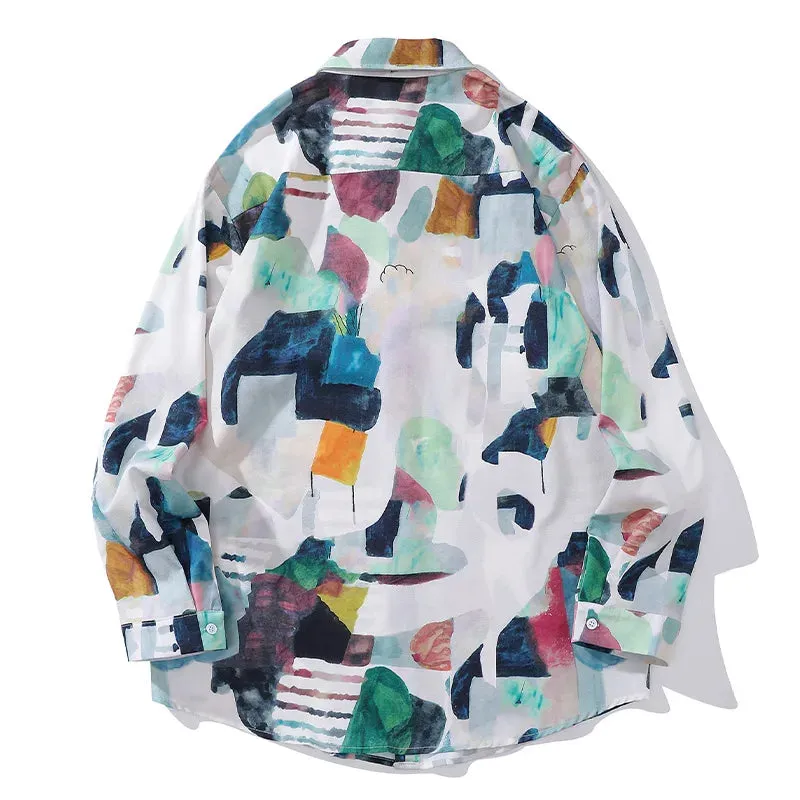 Pre Order:  Multicolor Patch Design Oversized Shirt