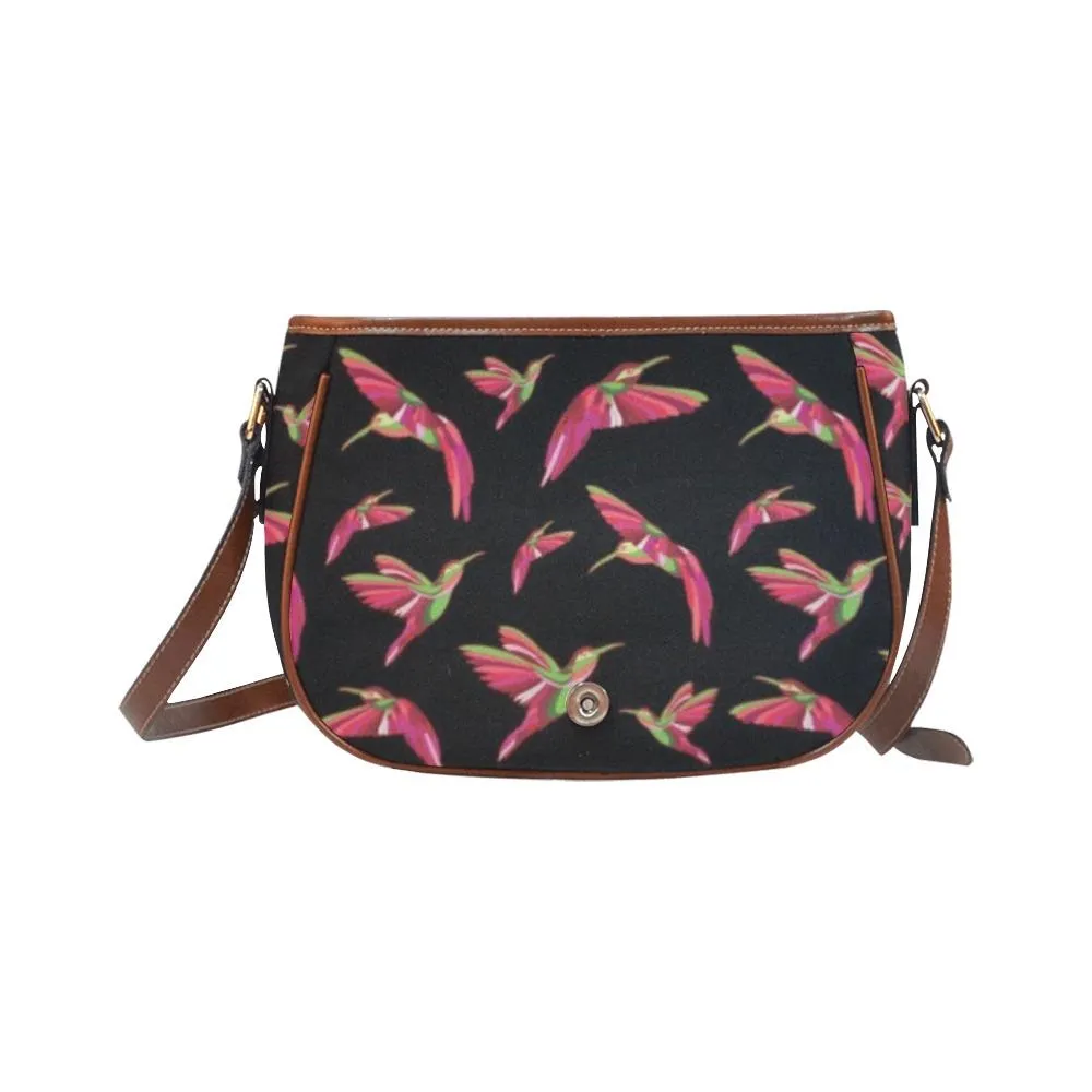 Red Swift Colourful Black Saddle Bag/Small