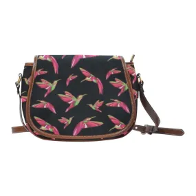 Red Swift Colourful Black Saddle Bag/Small