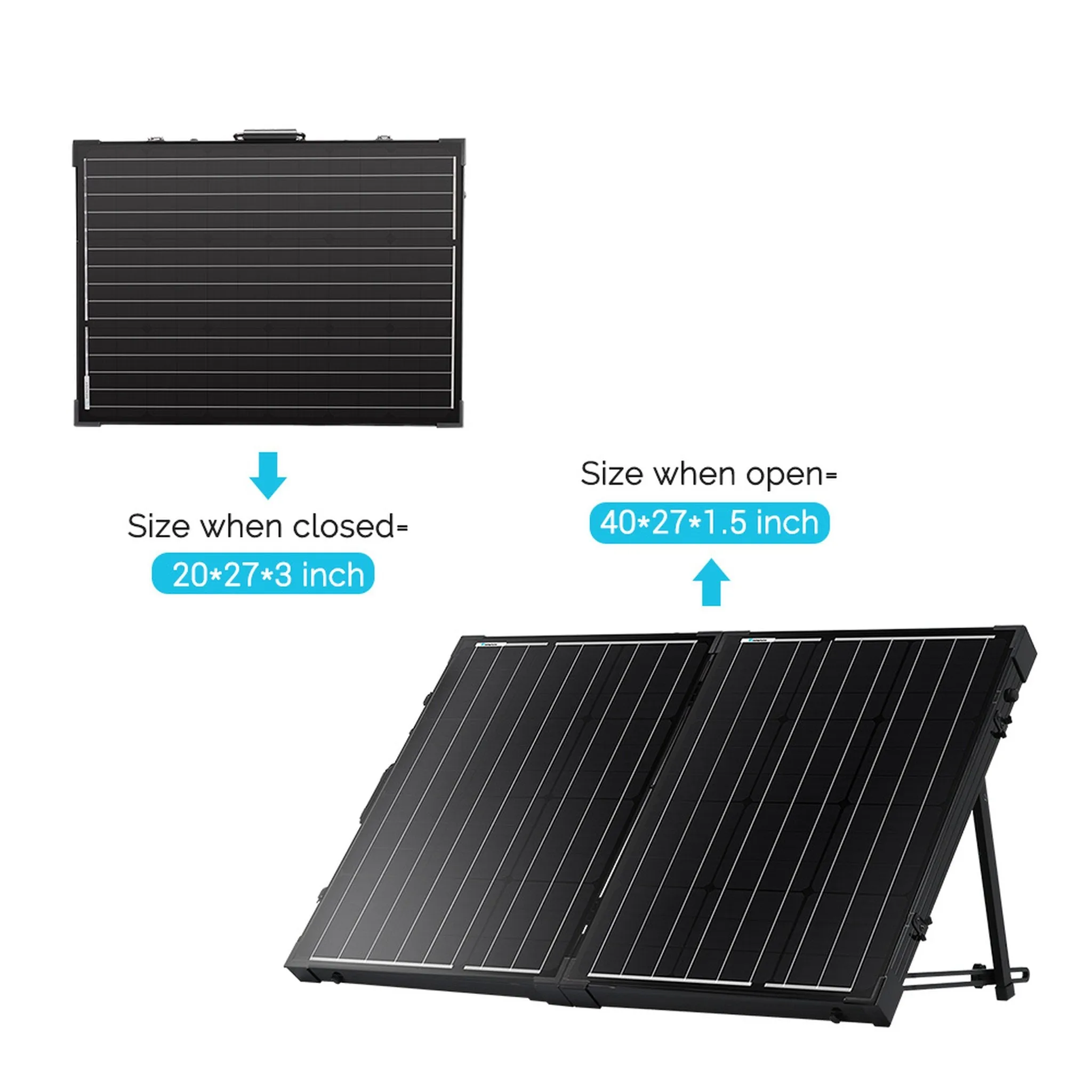 Renogy RNG-KIT-STCS100D-NC-US 100 Watt 12 Volt Monocrystalline Foldable Solar Suitcase W/O Controller New