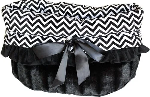 Reversible 3-in-1 Snuggle Bug Bed Carrier - Black Chevron