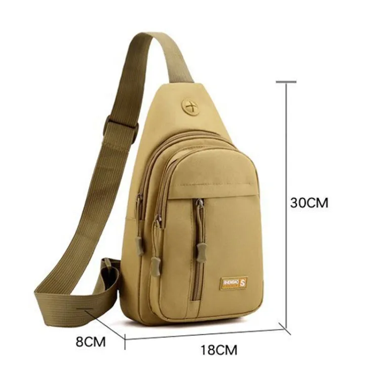 SHENGAO Messenger Small Chest Bag Oxford Cloth Climbing Bag Outdoor Men Shoulder Bag(Khaki)