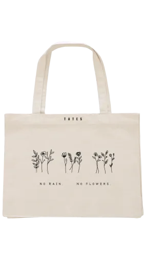 Shopping bag mit "No rain no flowers" Motiv