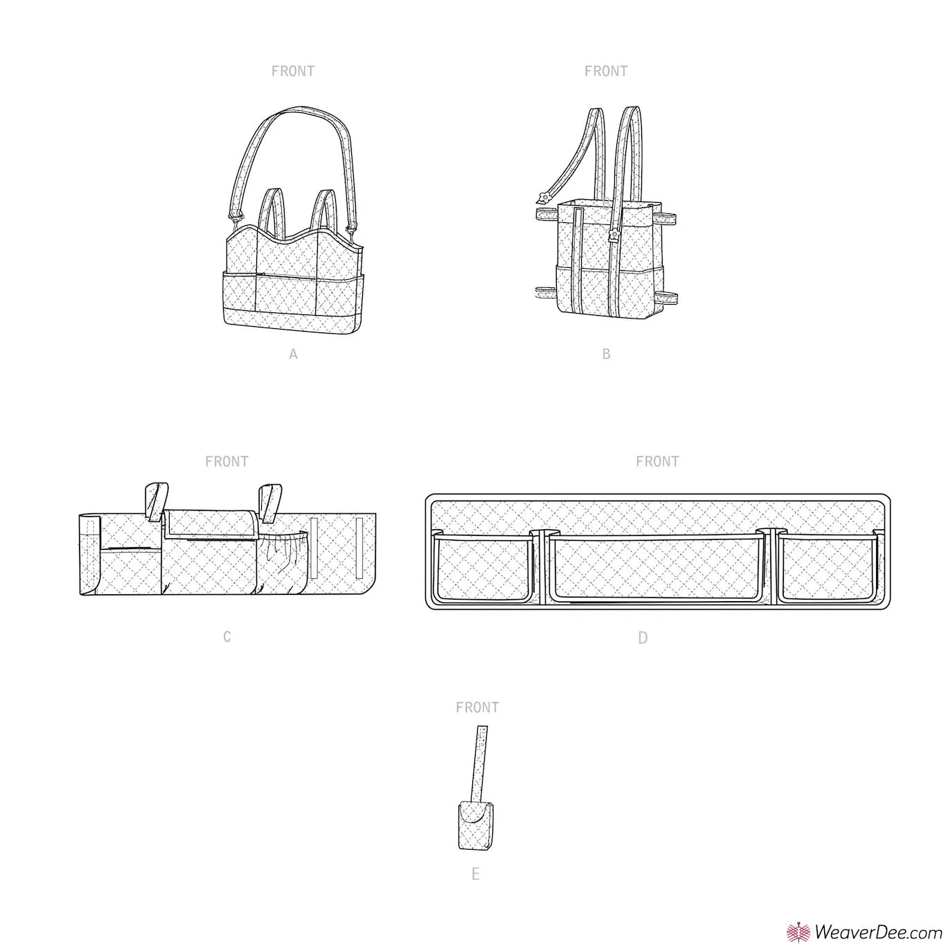 Simplicity Pattern S9400 Walker Accessories, Bag & Organizer