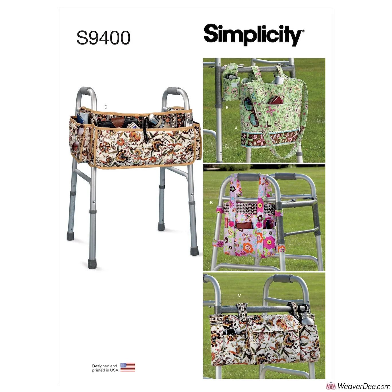 Simplicity Pattern S9400 Walker Accessories, Bag & Organizer