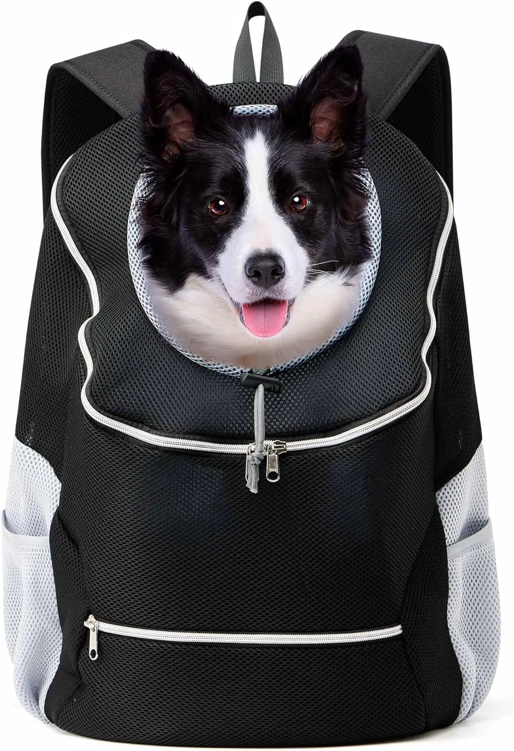 Small Dog Carrier Backpack Pet Dog Carrier Front Pack Breathable Head Out Reflective Safe Warm Doggie Carrier Backpack for Small Dogs Cats Rabbits(S (1-6Lbs), Black)