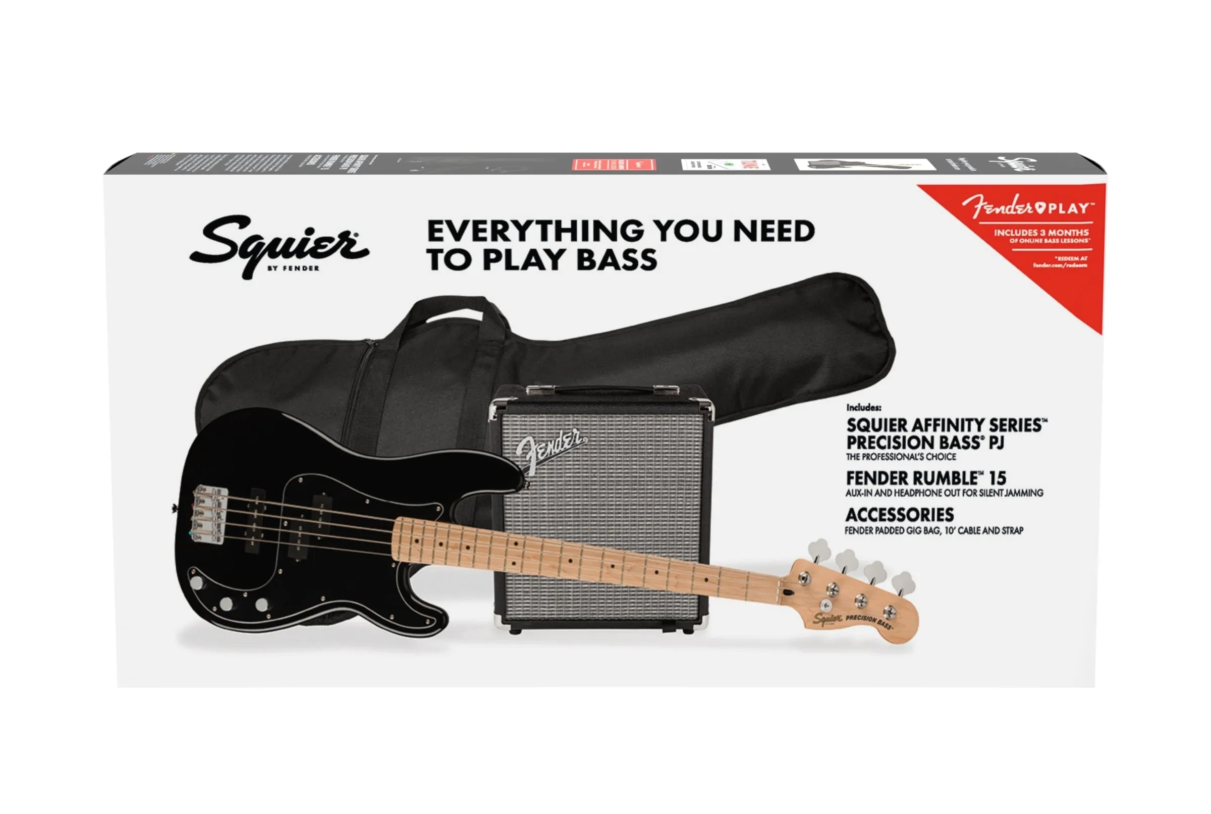 Squier Affinity Series Precision Bass Pj Pack - Black