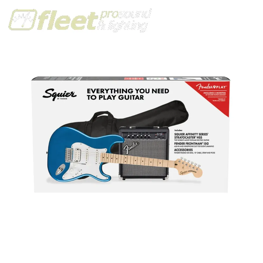 Squier – Affinity Stratocaster HSS Pack w/Gig Bag – Lake Placid Blue – 0372820002