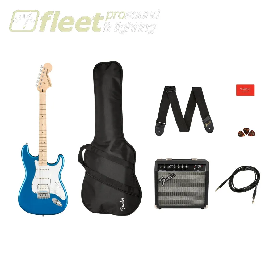 Squier – Affinity Stratocaster HSS Pack w/Gig Bag – Lake Placid Blue – 0372820002