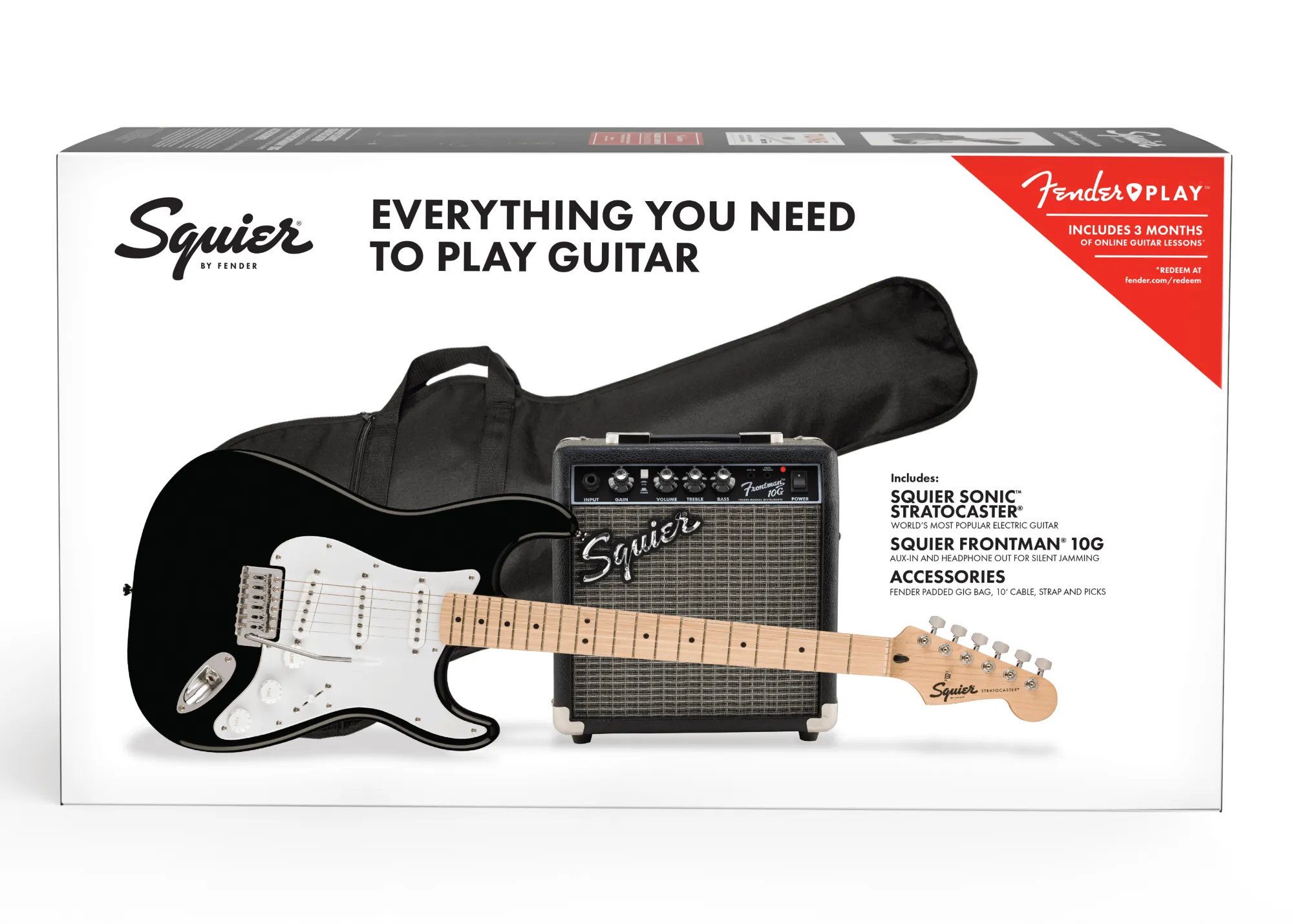 Squier Super Sonic Stratocaster Electric Guitar Pack - Black