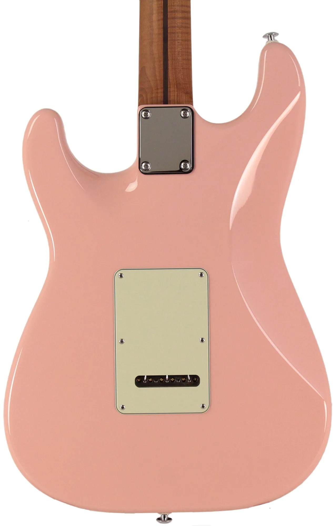 Suhr Select Classic S Guitar, Roasted Flamed Neck, Shell Pink, Maple