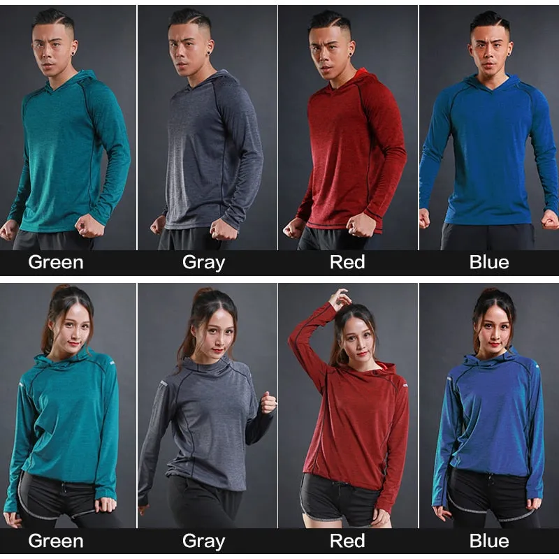 T-Shirt for Men and Women Yoga Sport Top Fitness Running Sweatshirt Gym Jogging Workout Tracksuit Long Sleeve Clothes Hoodies