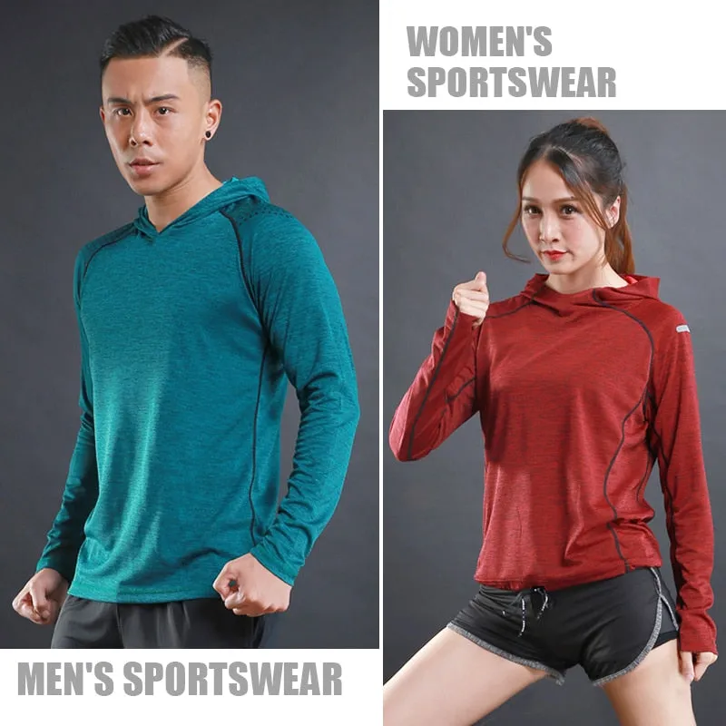 T-Shirt for Men and Women Yoga Sport Top Fitness Running Sweatshirt Gym Jogging Workout Tracksuit Long Sleeve Clothes Hoodies