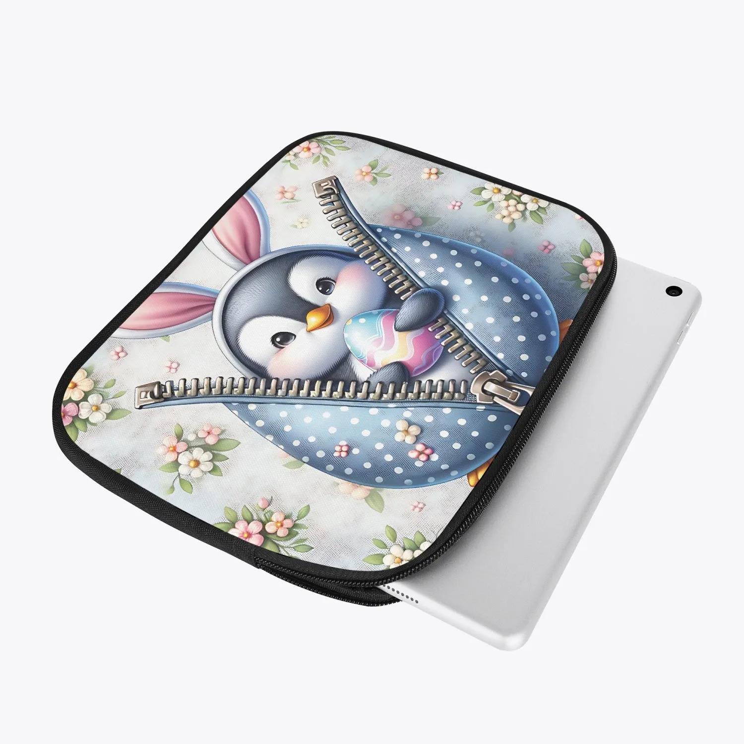 Tablet Sleeve - Easter - Penguin with Bunny Ears