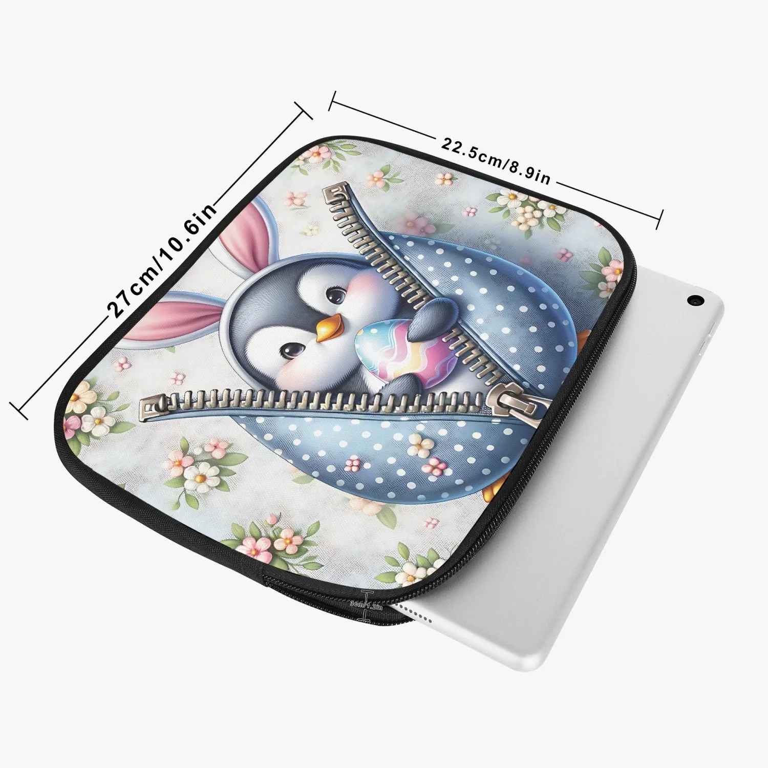 Tablet Sleeve - Easter - Penguin with Bunny Ears